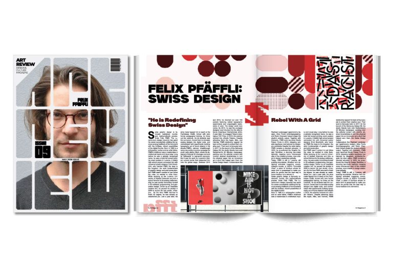 Art Review editorial spread, Felix Pfäffli — Marco Cayube